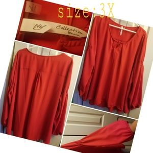 Red long sleeve camisole
